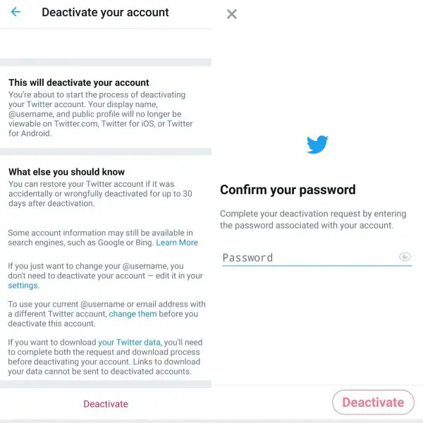 Social Media Accounts deaktivieren - Twitter