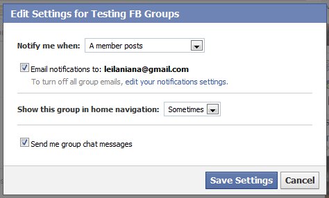 Facebook-Gruppeneinstellungen