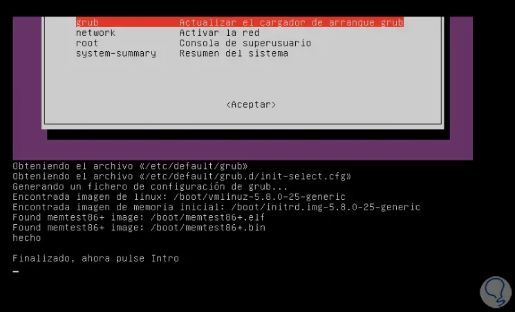 Zugriff auf und Verwendung des Wiederherstellungsmodus in Ubuntu-13.png