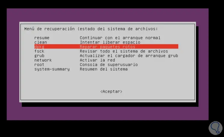 Zugriff auf und Verwendung des Wiederherstellungsmodus in Ubuntu-8.png