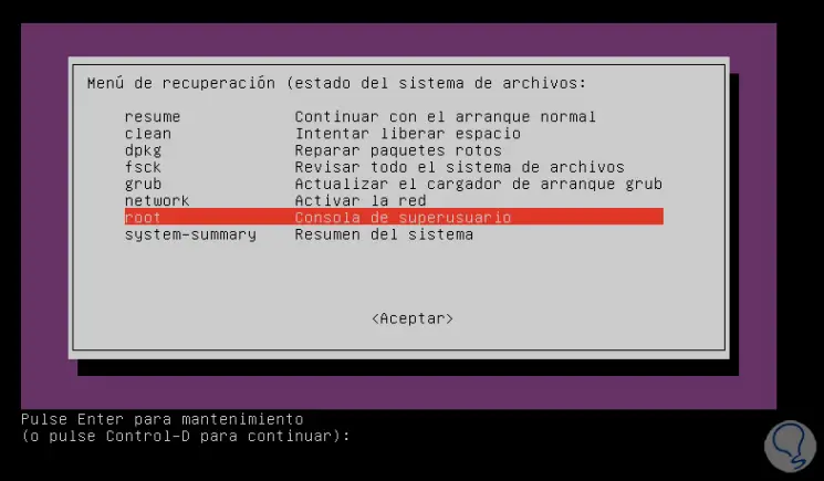 Zugriff auf und Verwendung des Wiederherstellungsmodus in Ubuntu-14.png