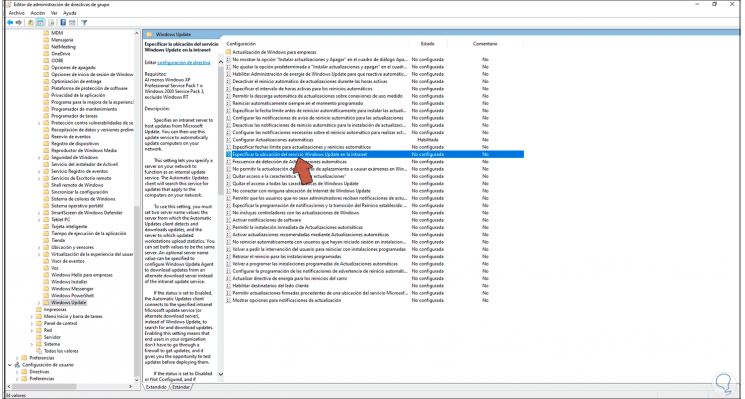 48-Geben Sie den Speicherort des Windows Update-Dienstes im Intranet an