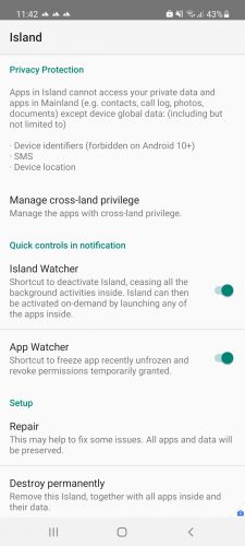 Android-Arbeitsbereiche isolieren