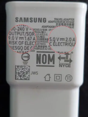 Original Samsung Ladegerät Ampere Spannung