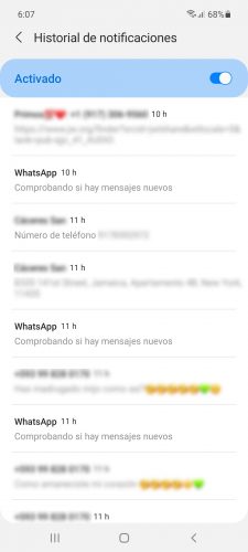 Benachrichtigungsverlauf Android Samsung WhatsApp