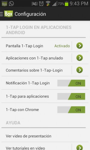 Passwortbox Android aktivieren