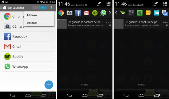 Symbole hinzufügen Apps Benachrichtigungsleiste Android Bar Launcher