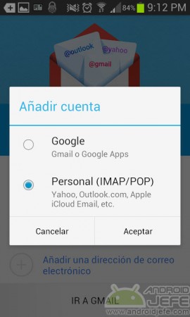 E-Mail-Konto hinzufügen Google Mail 5.0 2