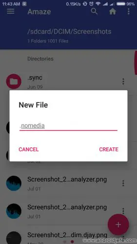 Thumbnails löschen Android Nomedia