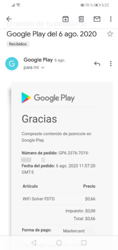 Kaufbestätigungs-E-Mail Google Play