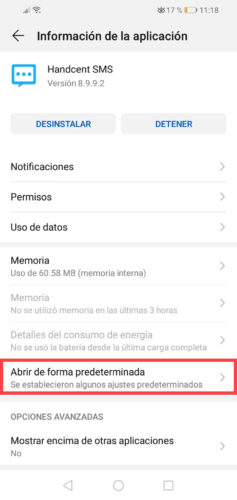 Deaktivieren Sie SMS-Drittanbieter-Apps Huawei-Standardeinstellungen default