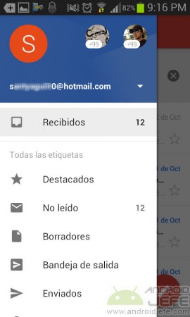 Hotmail-Posteingang in Google Mail 5.0