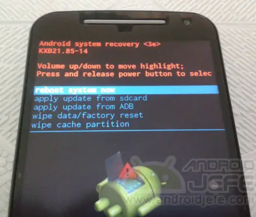 Wiederherstellungsmodus des Motorola Moto G 2014