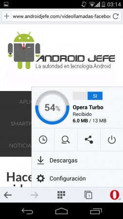 Opera Turbo Android-Komprimierung