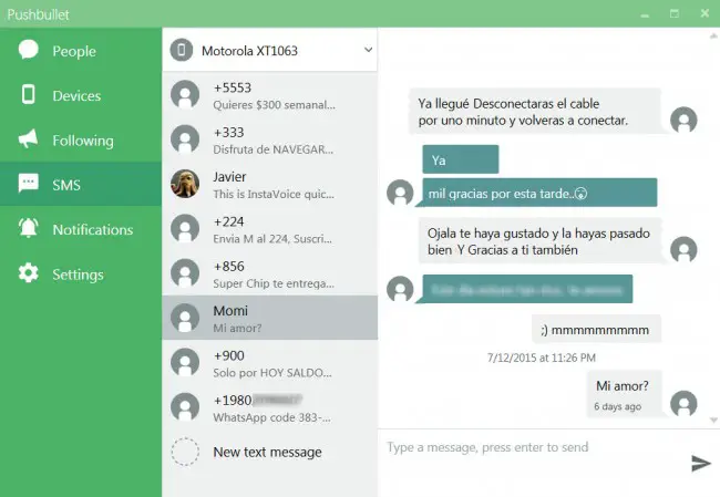 Pushbullet-SMS-Client