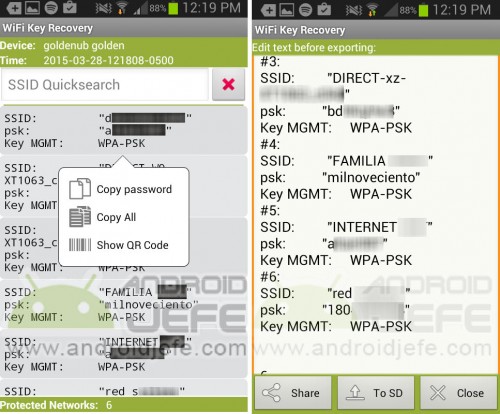 Wifi Key Recovery auf einem gerooteten Samsung Galaxy S3 mini