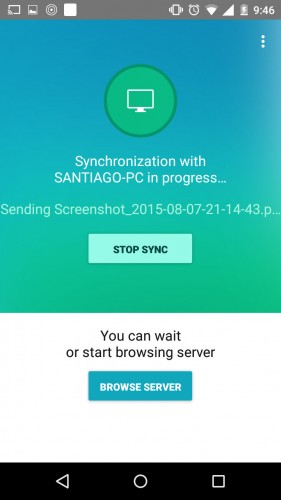 Übertragen Sie Dateien Android-PC-Daemon-Synchronisierung