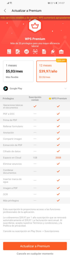 kostenlose wps vs. wps Premium-Preise