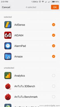 xiaomi deaktiviert ausgewählte Apps