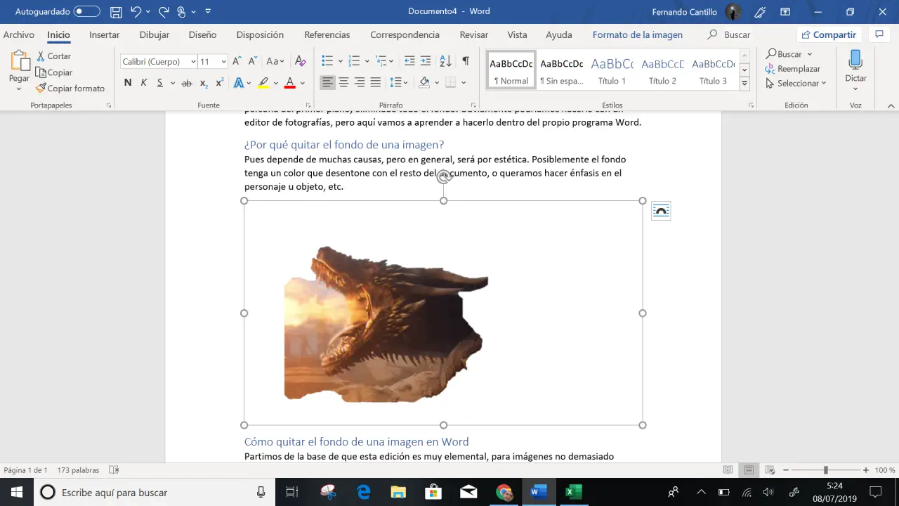 So entfernen Sie den Hintergrund aus einem Bild in Microsoft Word