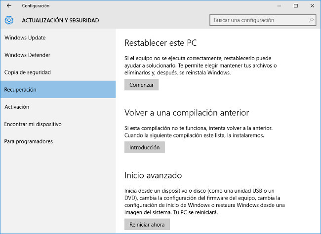 Wiederherstellungsoptionen-Windows10