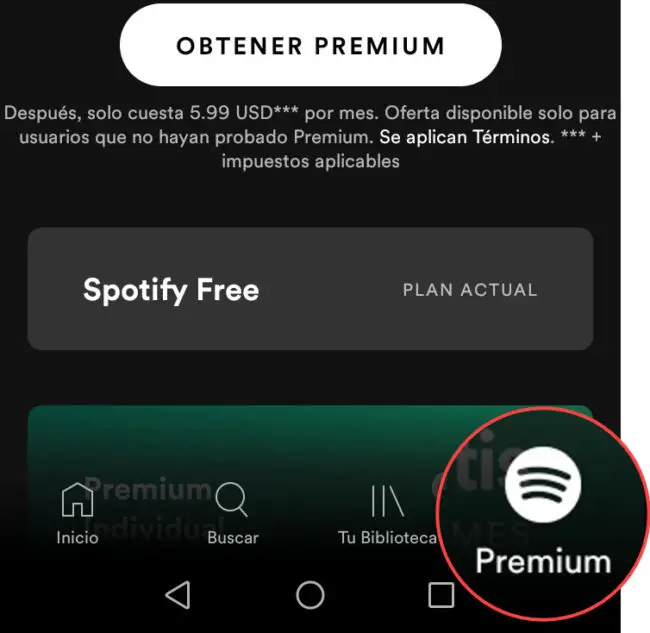 Spotify-Premium-Abonnieren-Button