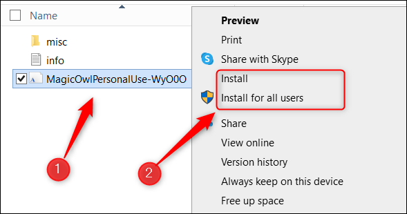 Installieren Sie Schriftarten in Microsoft Word.