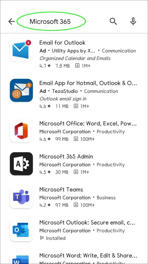 Wir suchen Office 365 zur Installation auf einem mobilen Gerät.