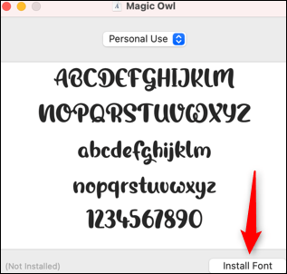 Installieren Sie Schriftarten auf dem Mac.
