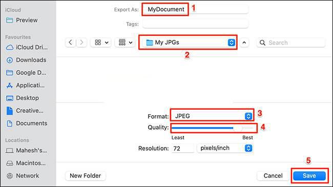 Konvertieren von PDF in JPG auf dem Mac
