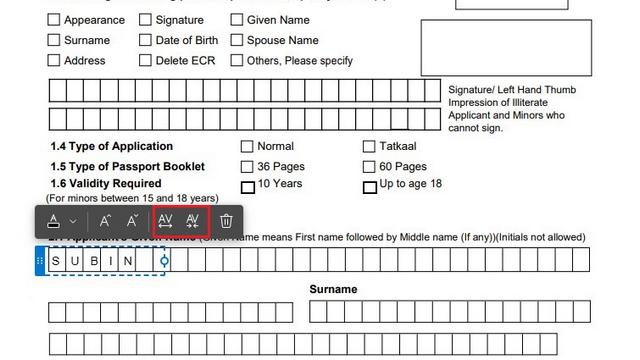 Abstand zwischen Text in PDF von Edge.