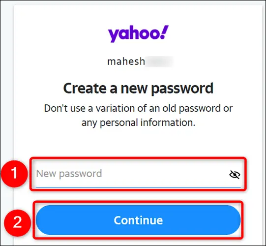 So können wir unser Yahoo-Konto-Passwort ändern.