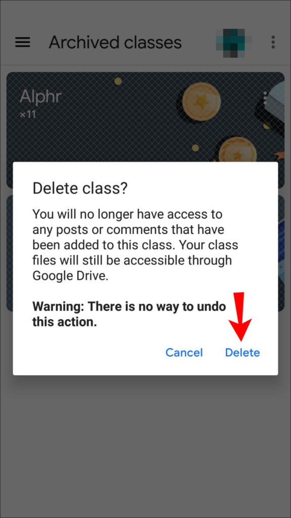 Kurs Google Classroom vom Handy löschen
