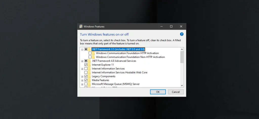 Herunterladen und Installieren von NET Framework 3.5 unter Windows