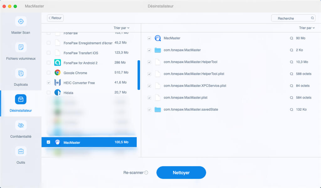 FonePaw MacMaster - Apps auf Ihrem Mac deinstallieren