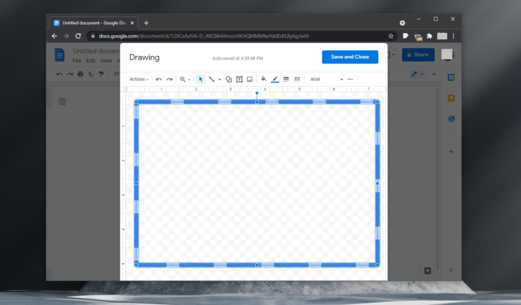 Zeichnen Sie einen Rahmen in Google Docs.
