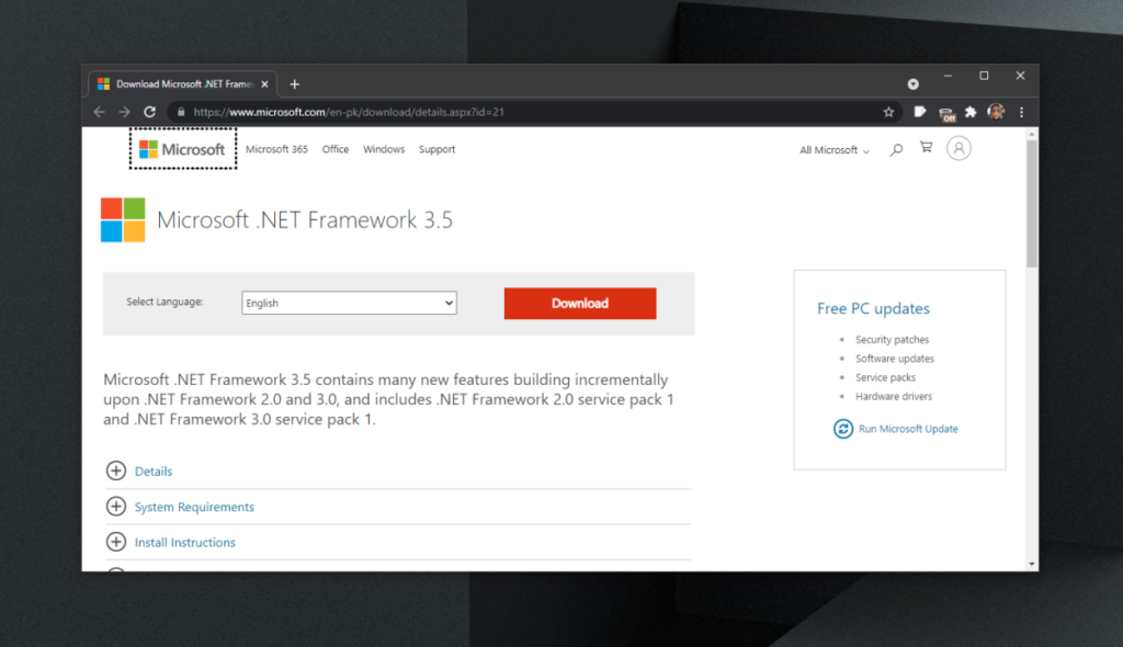 Laden Sie Microsoft .NET Framework 3.5 herunter