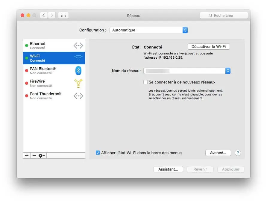Konfigurieren Sie die WLAN-Einstellungen auf dem Mac