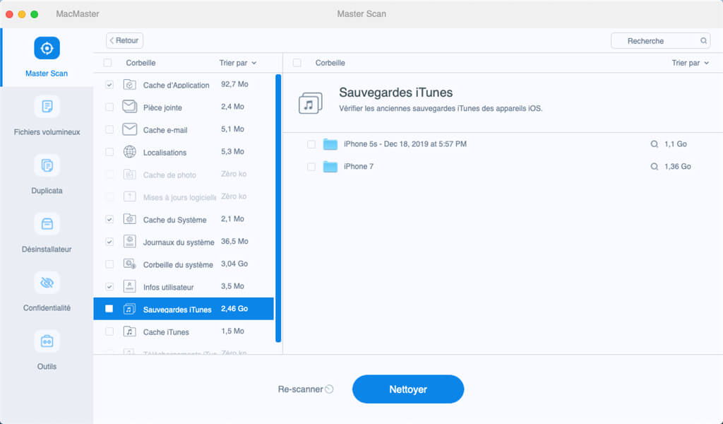 Löschen Sie iOS-Backups von iTunes auf dem Mac
