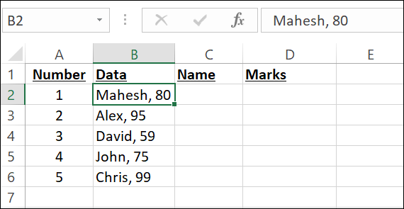 So teilen Sie Zellen in Excel