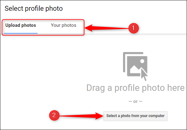 Foto vom Computer auswählen, um das Google-Profilfoto zu ändern