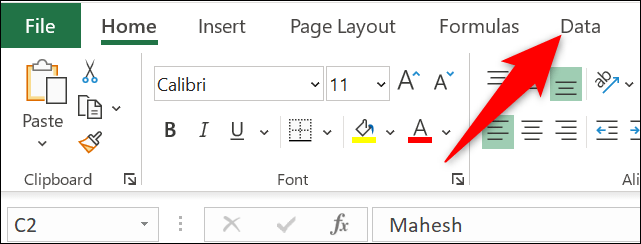 Daten in Excel.