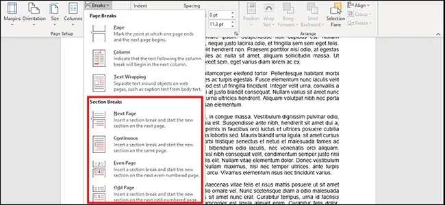 Abschnittswechsel in Microsoft Word hinzufügen