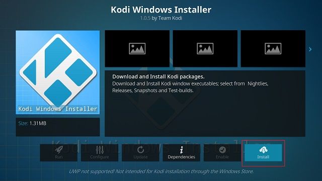 Installieren und aktualisieren Sie Kodi unter Windows.