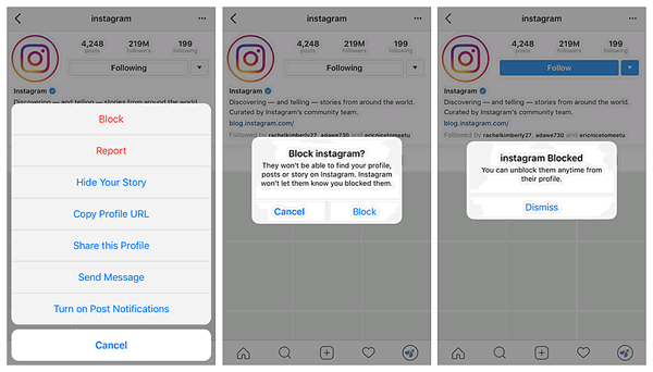 Instagram-Benutzer blockieren