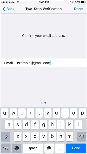 E-Mail zur Bestätigung in zwei Schritten