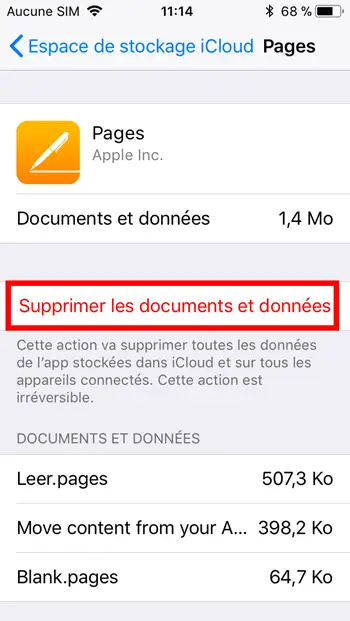 iPhone-/iPad-Dokumente löschen