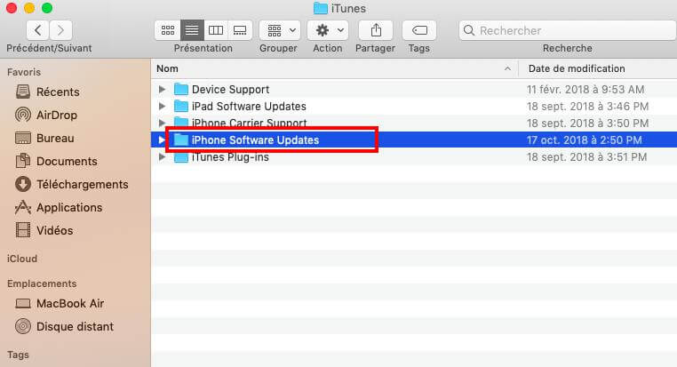 Entfernen Sie das iOS-Software-Update auf dem Mac