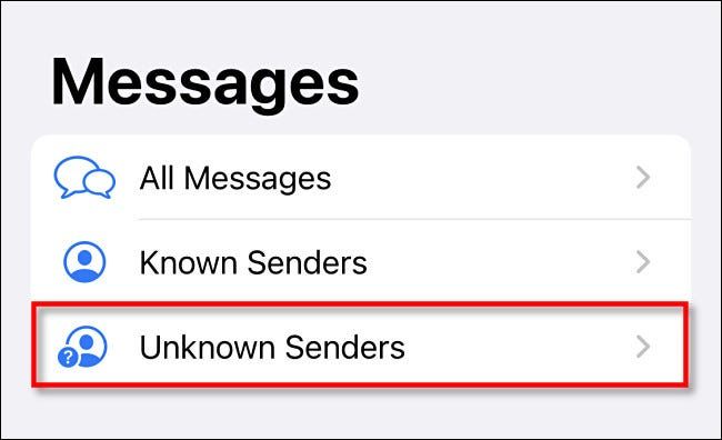 So verbergen Sie SMS vor unbekannten Absendern