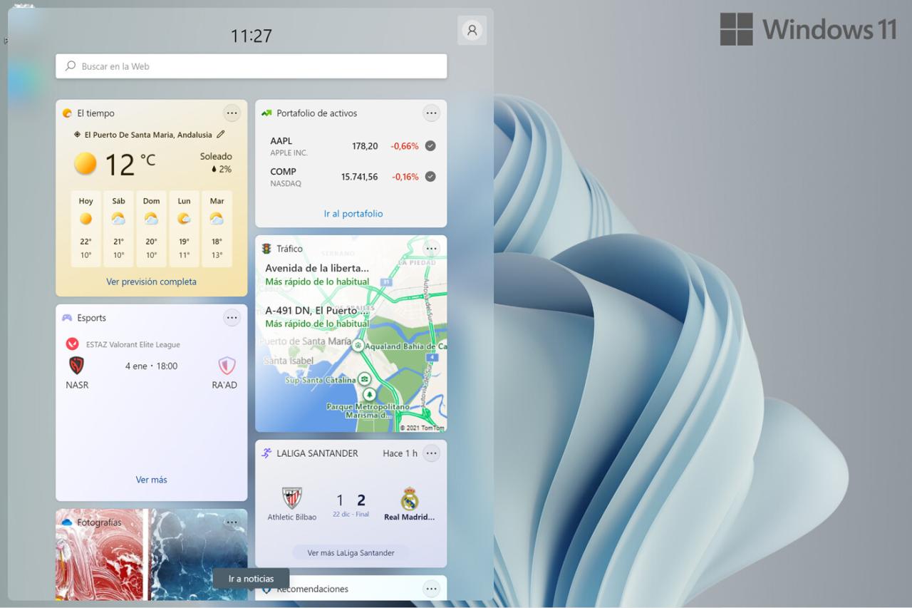 Panel-Widgets Windows 11
